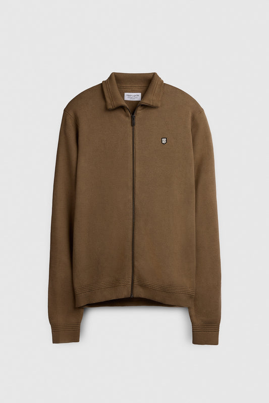 Achat Gilet en maille avec zip G-ETTORE CHATAIN