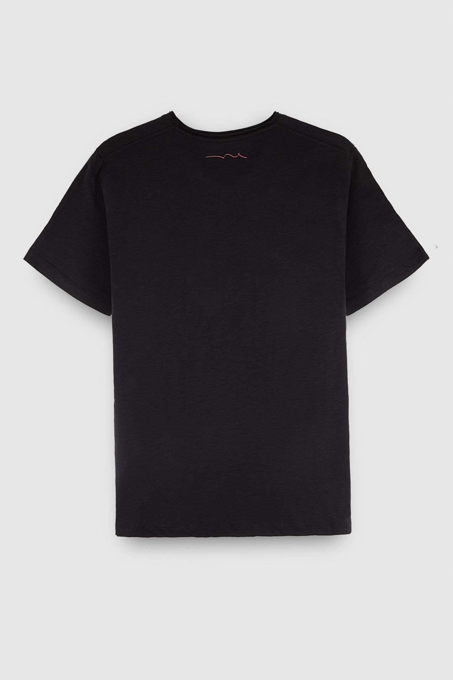 T-shirt col V coupé bord franc T-GILDAS CHARBON
