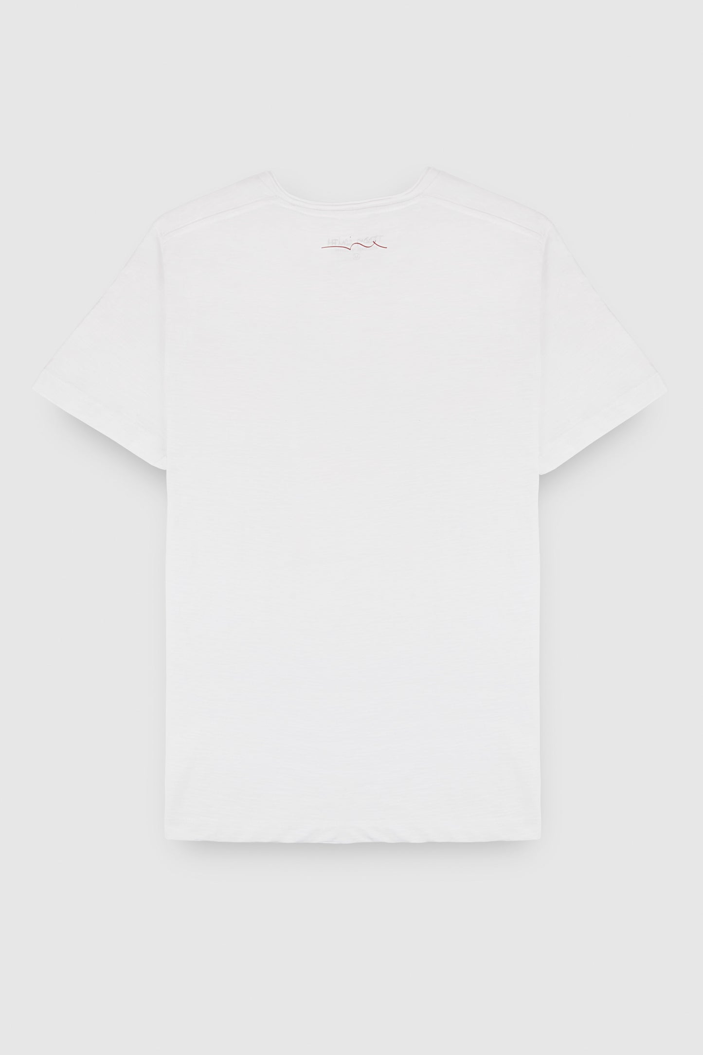 T-shirt col V coupé bord franc T-GILDAS BLANC