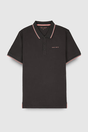 Polo piqué manches courtes PASIAN 2 CHARBON