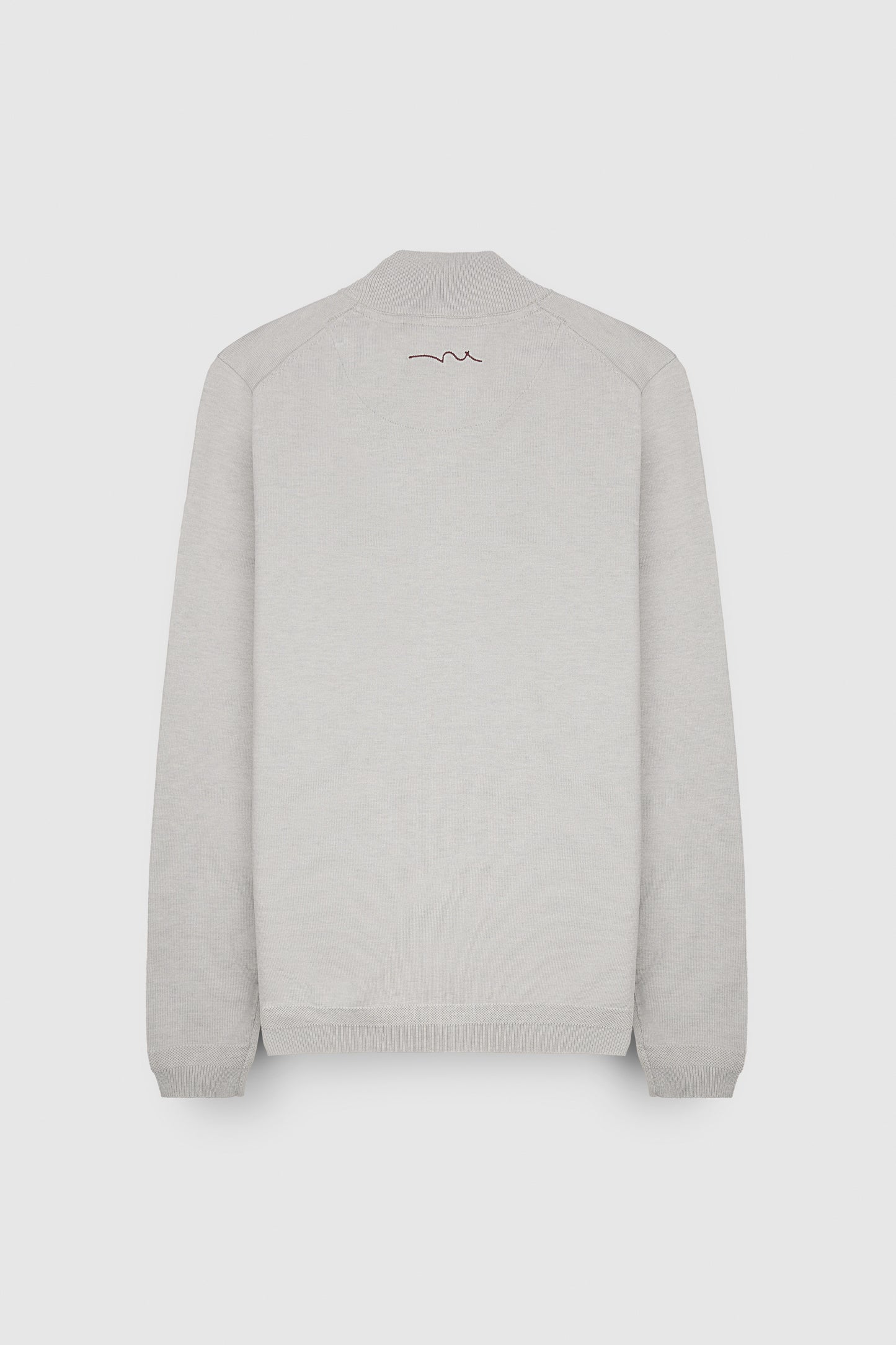 Pull col zippé P-MARTY 2 WHITE MELANGE