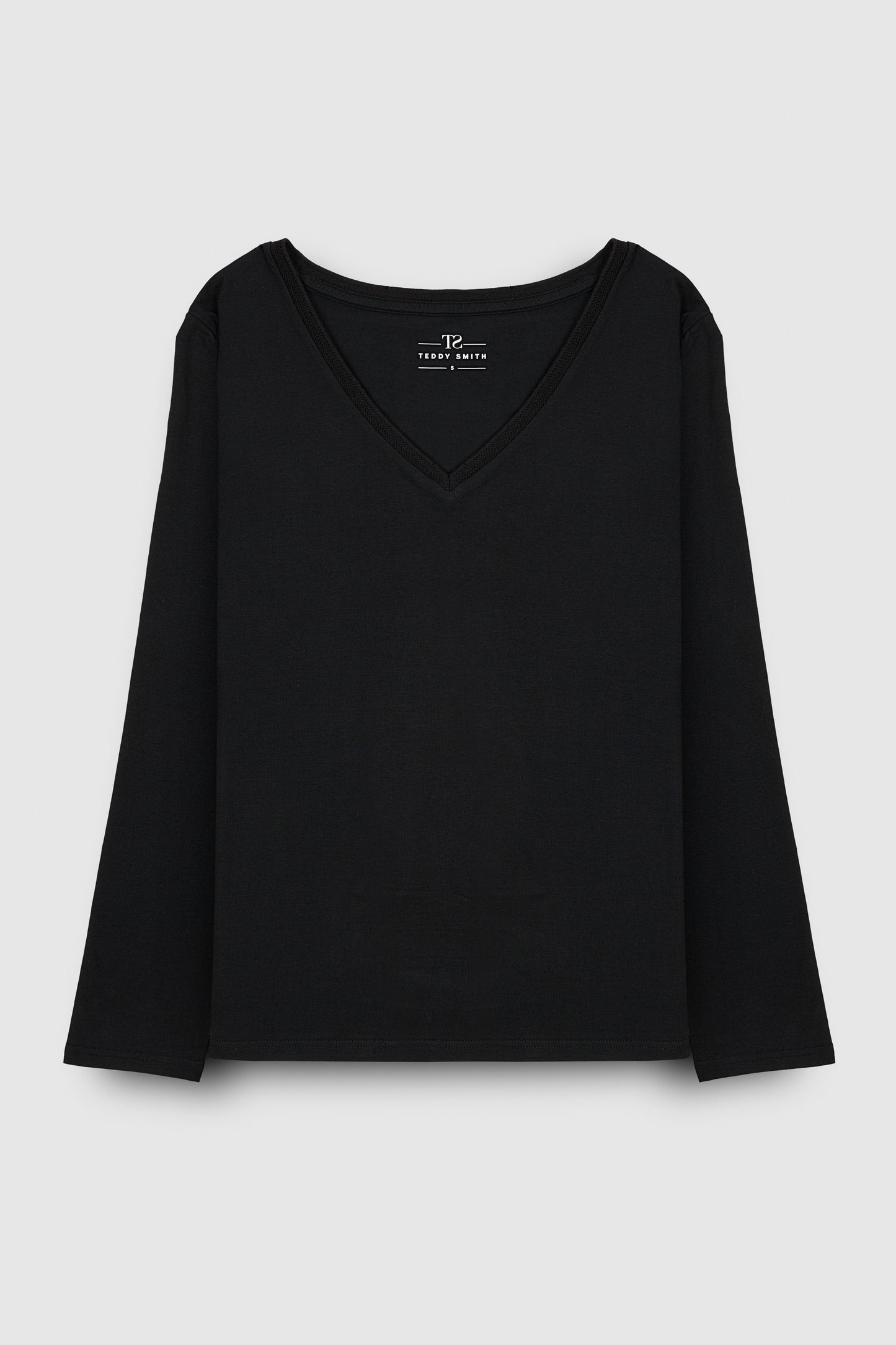 T-shirt col V près du corps T-MIANA ML NOIR
