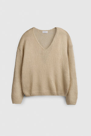 Pull col V P-MOLLY SOFT GREGE CHINE