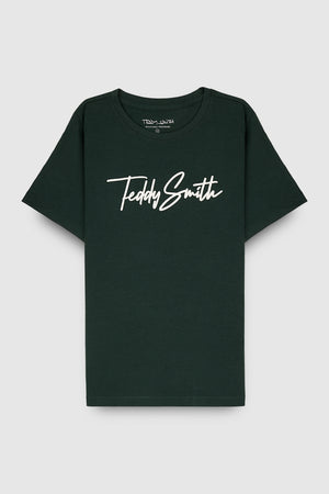 T-shirt col rond manches courtes T-EVAN MC JR VERT SCARABE