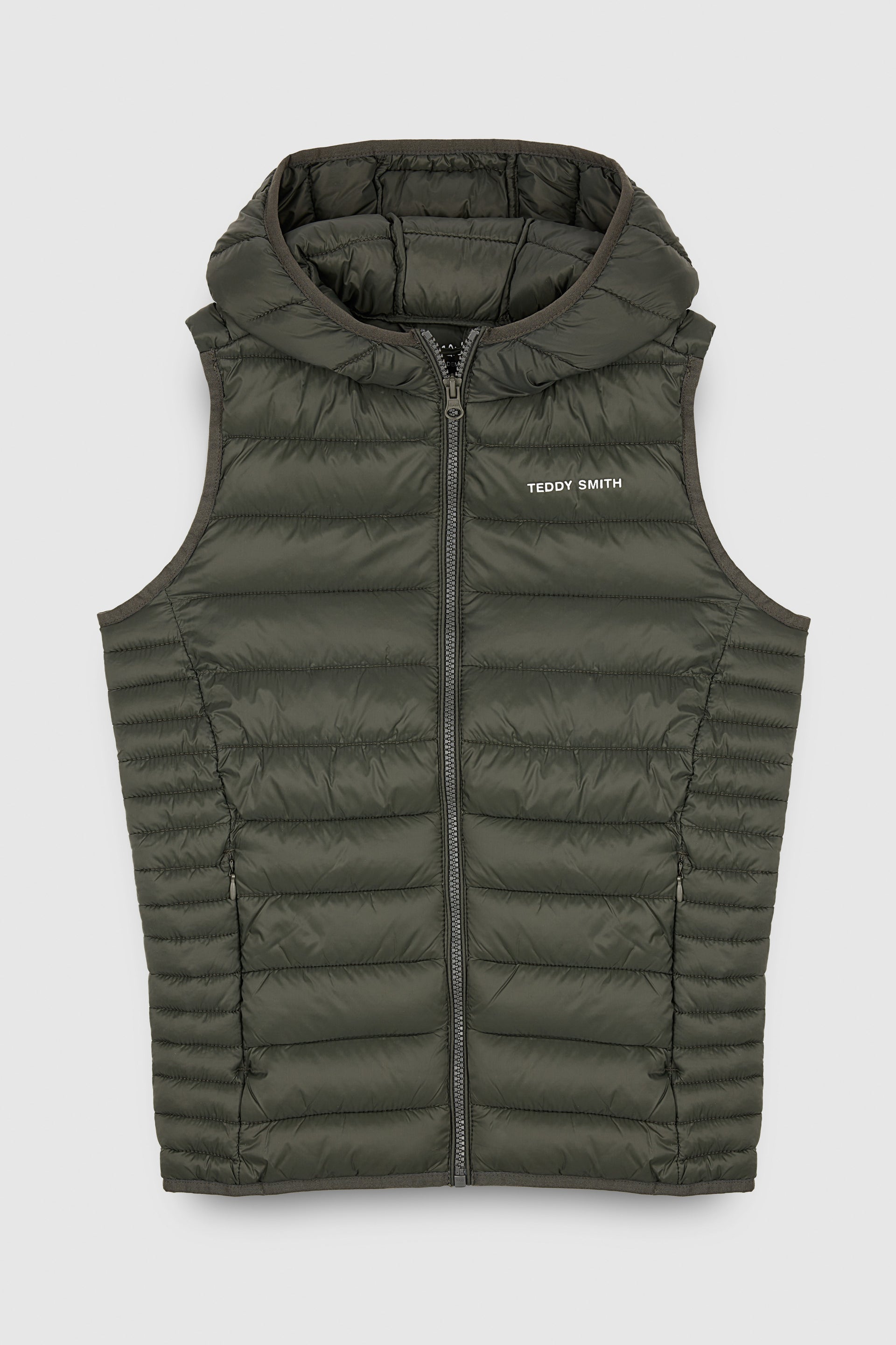 Doudoune sans manches à capuche B-TERRY HOOD JR DEEP KAKI – Teddy