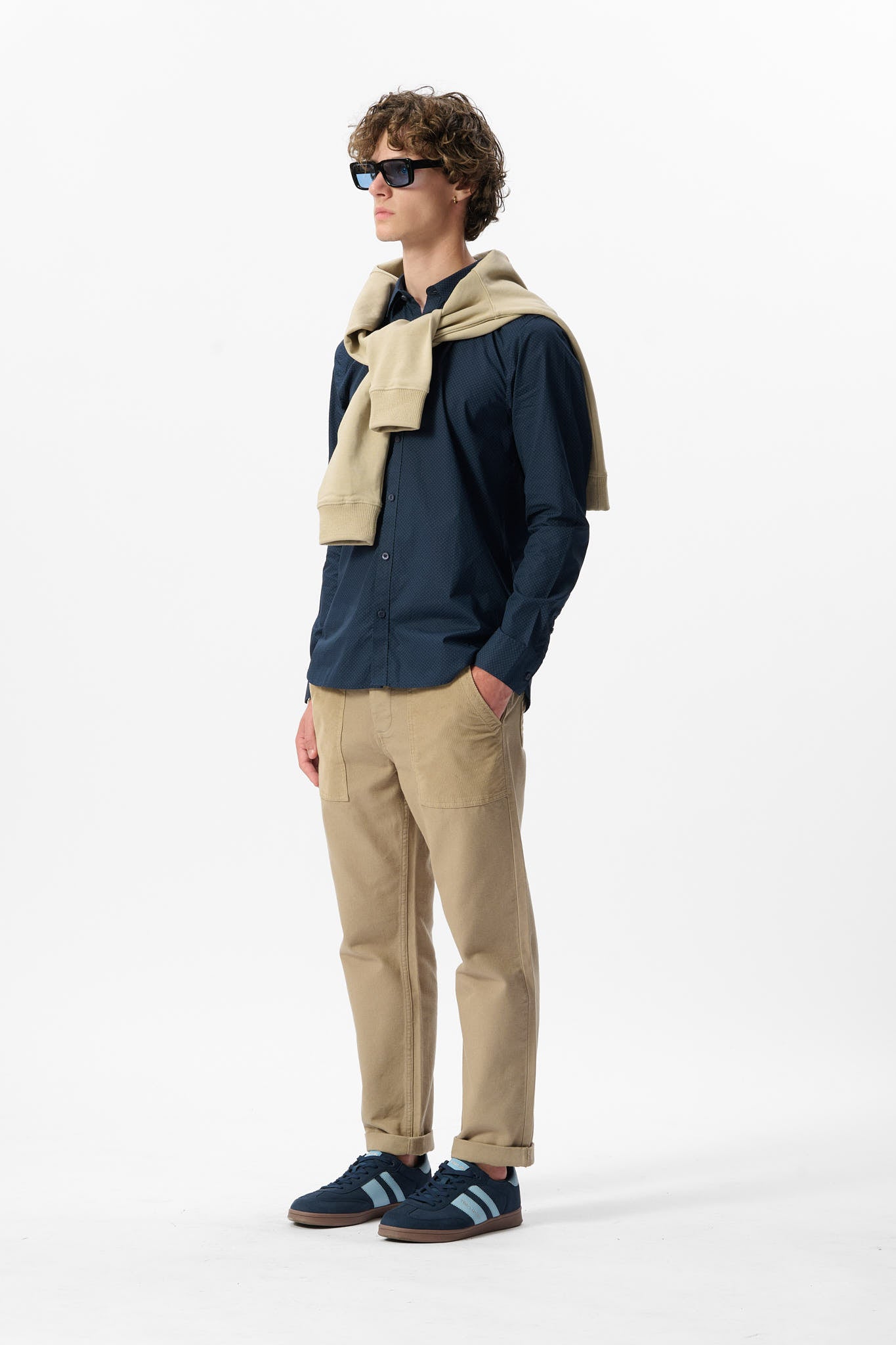 Chemise CARTON ML TOTAL NAVY MICRO DOTS