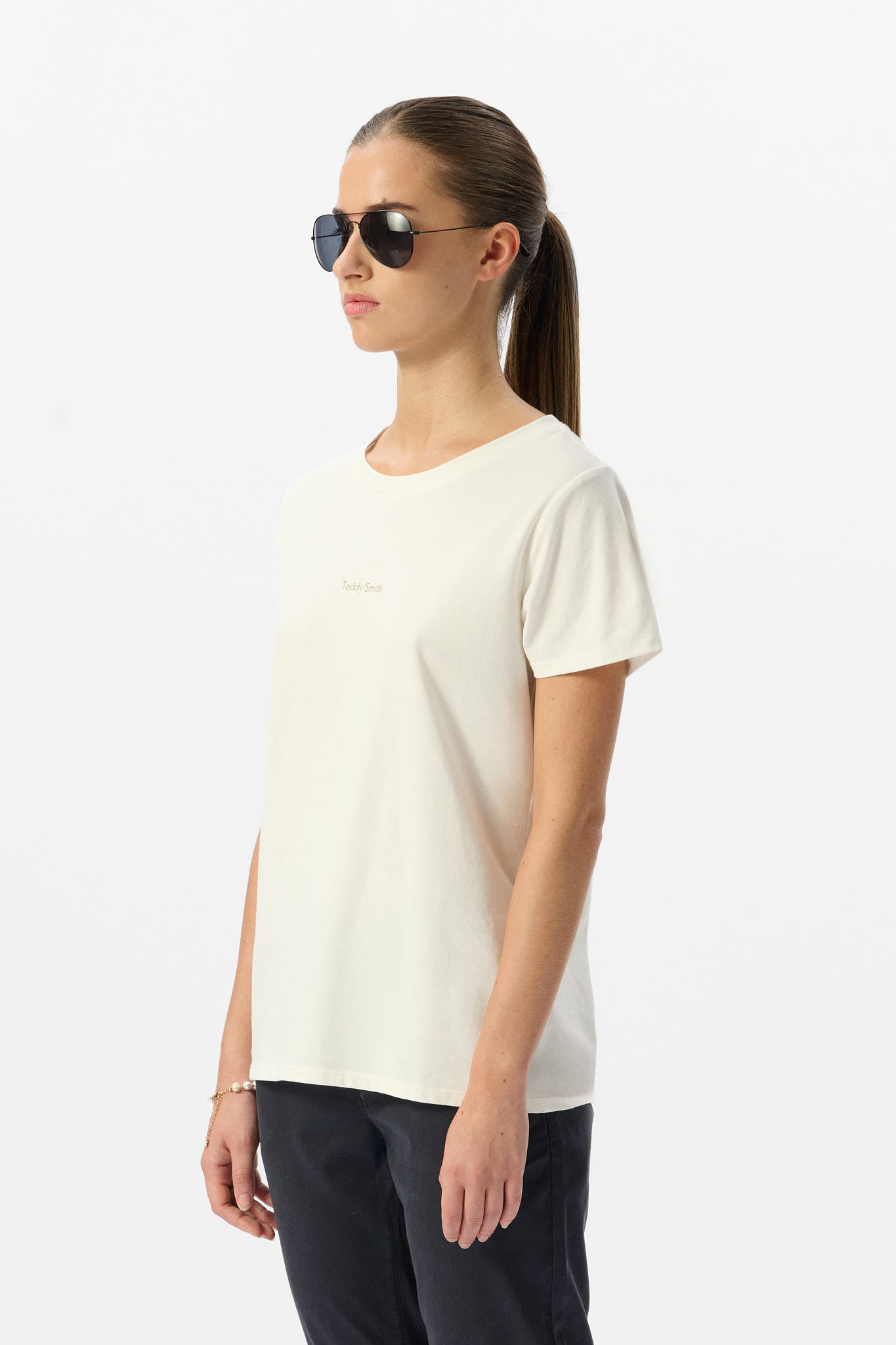 T-shirt col rond T-RIBELLE MC MIDDLE WHITE