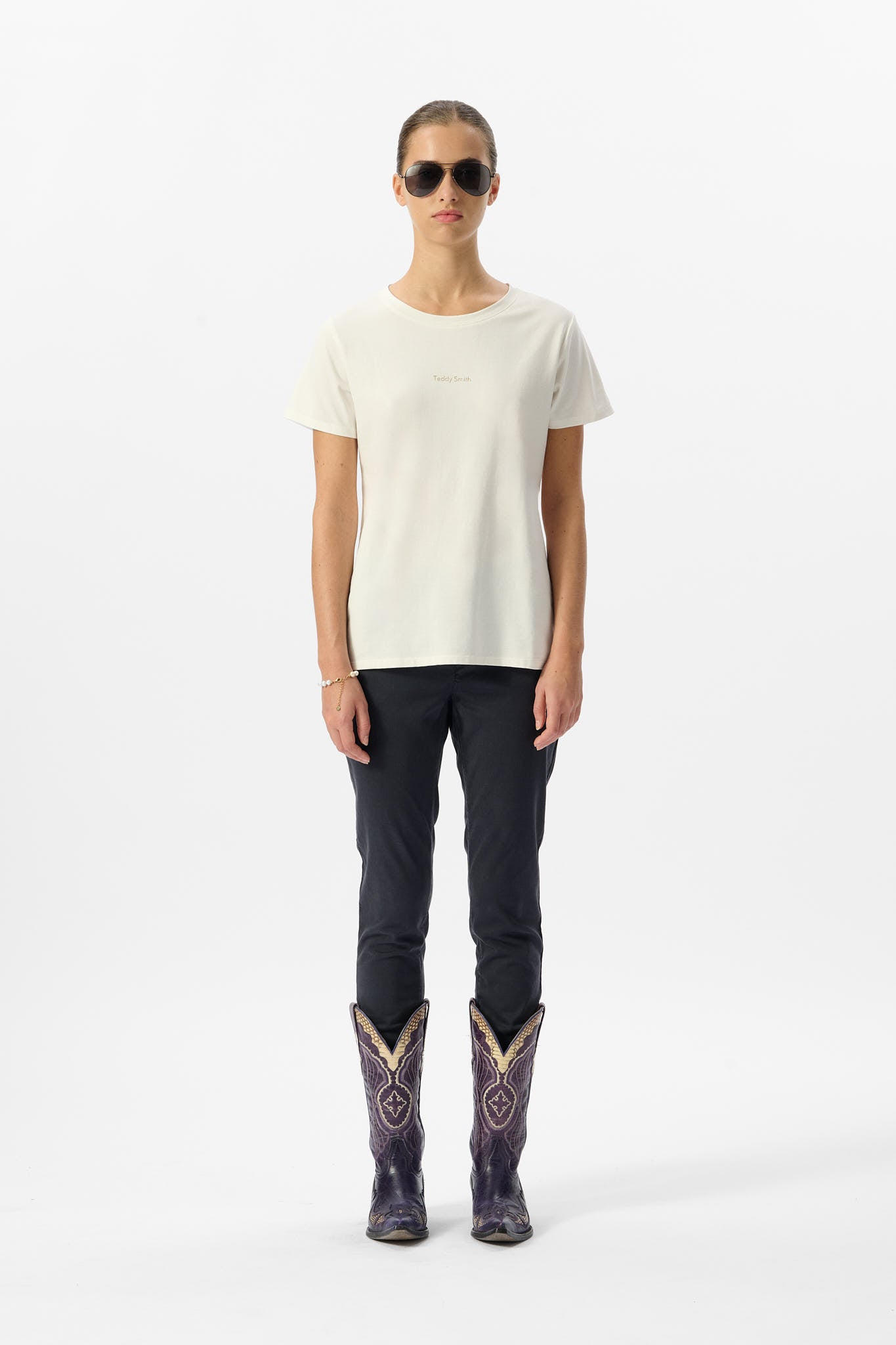 T-shirt col rond T-RIBELLE MC MIDDLE WHITE