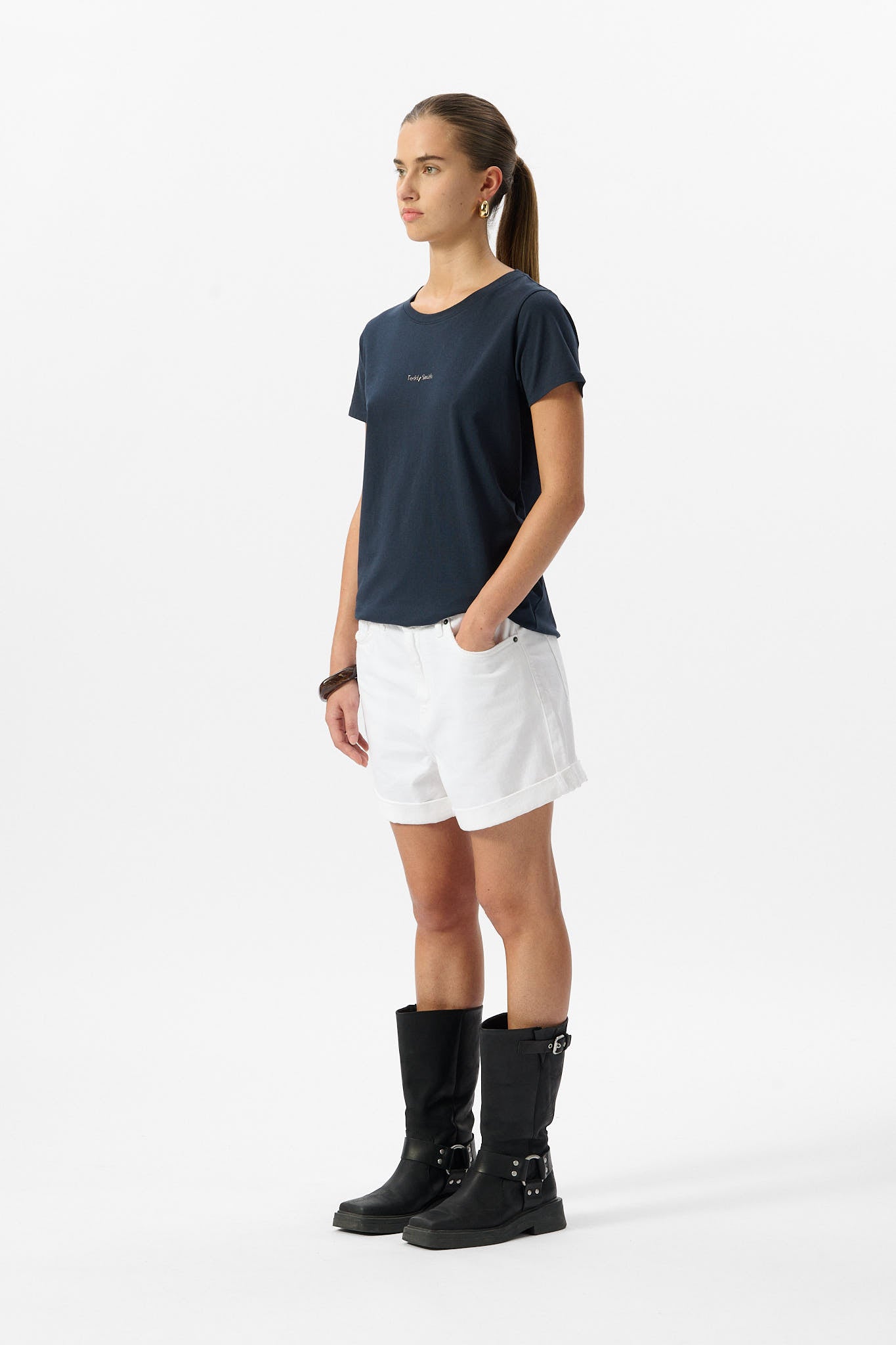 T-shirt col rond T-RIBELLE MC TOTAL NAVY