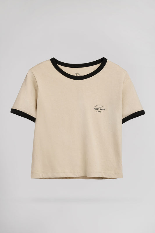 Achat T-shirt T-ANDREA MC JR BEIGE CLAIR