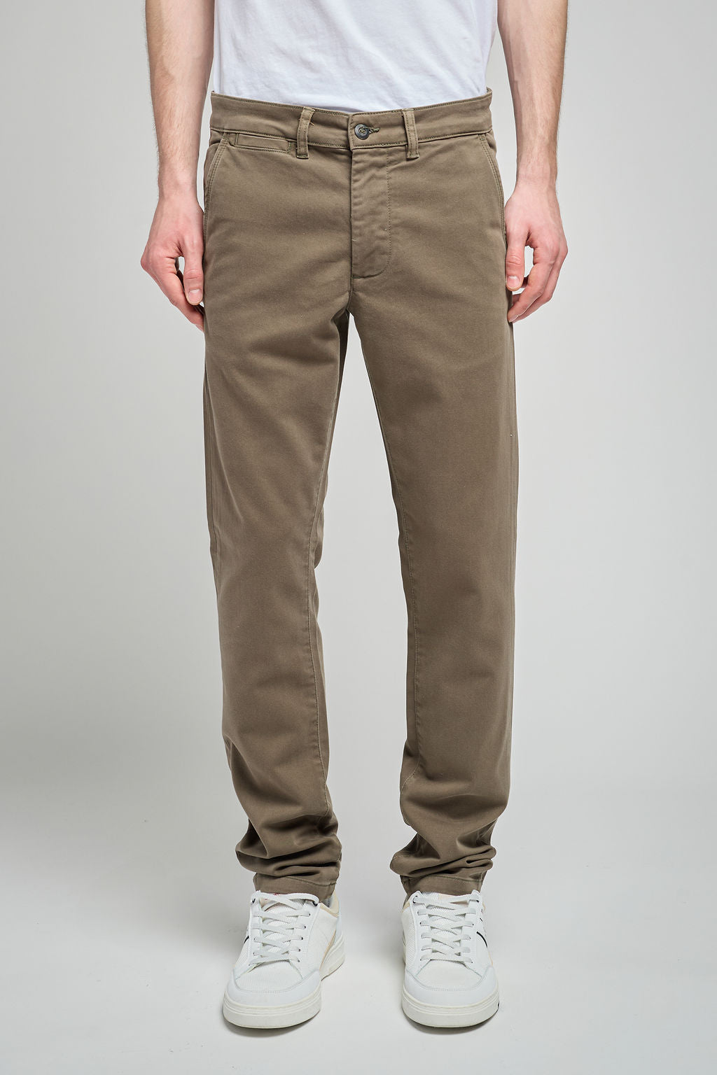 Pantalon chino slim PALLAS CHINO SWEAT DYED TURBULENCE KAKI