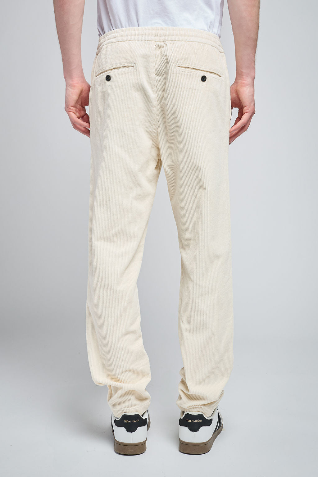 Pantalon velours côtelé PYWAN 2 VELOURS MIDDLE WHITE