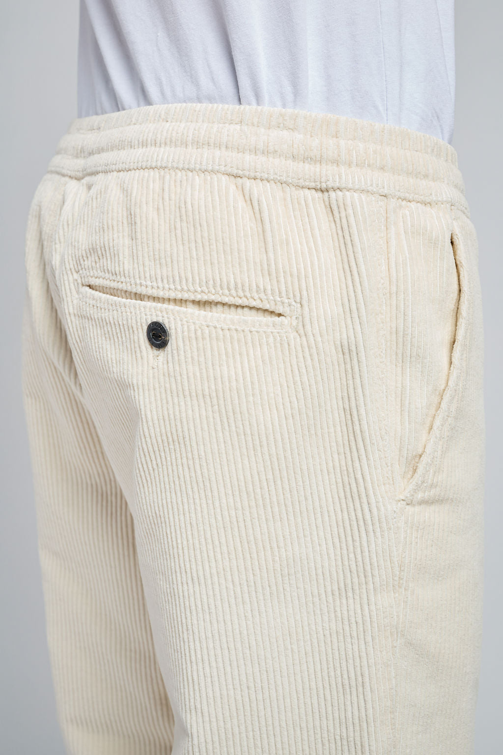 Pantalon velours côtelé PYWAN 2 VELOURS MIDDLE WHITE