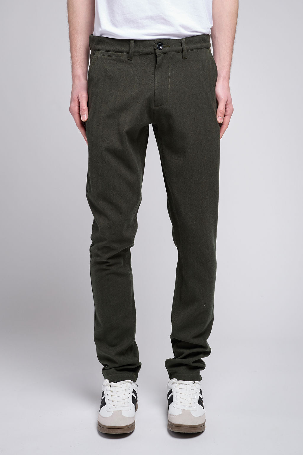 Pantalon slim PALLAS CHINO HE RAVEN KAKI