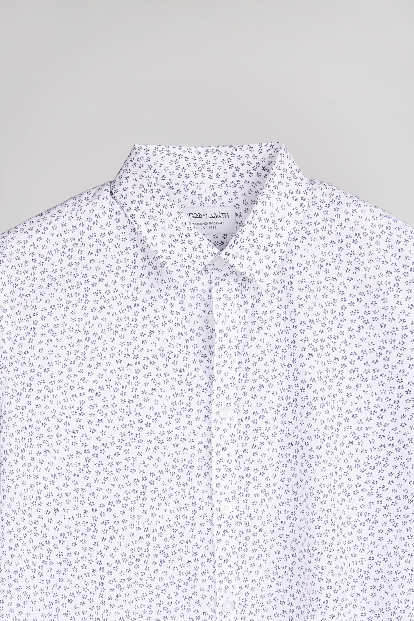 Chemise col français CARTON ML BLANC MICRO PRINT BLEU