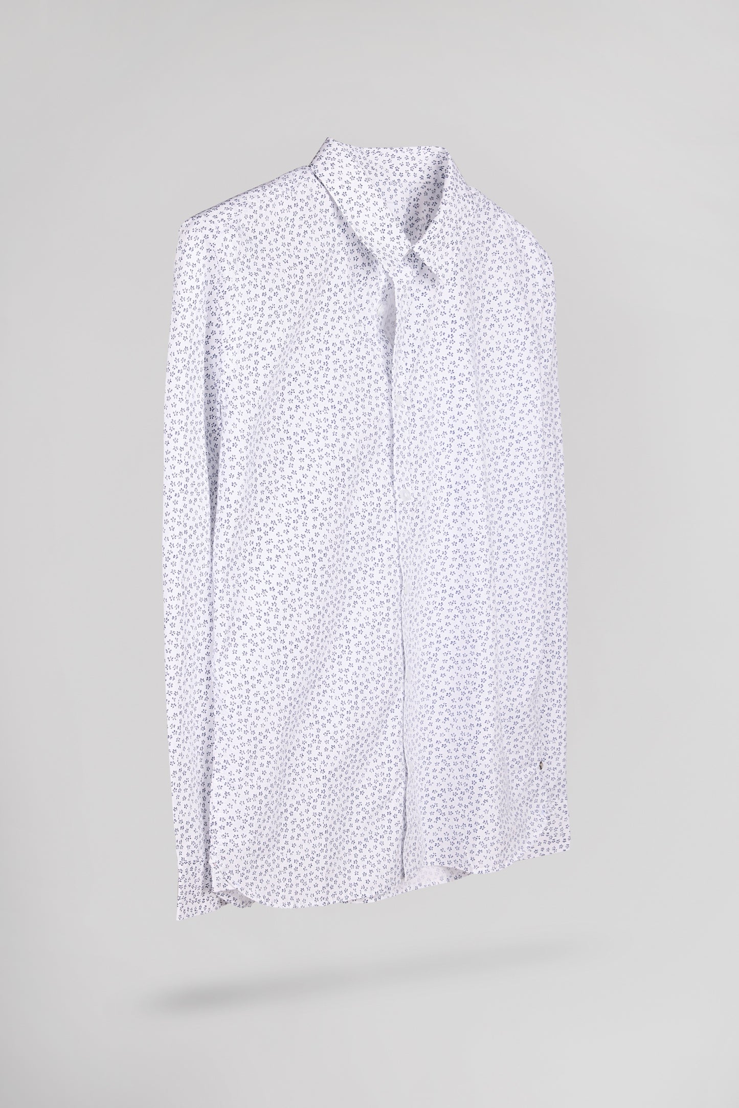 Chemise col français CARTON ML BLANC MICRO PRINT BLEU