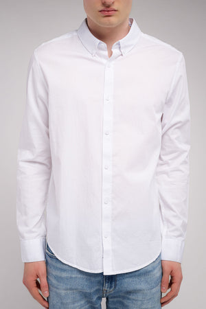 Chemise en twill col italien C-VOLT 2 BLANC