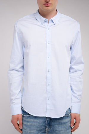 Chemise en twill col italien C-VOLT 2 BLUE SHIRT
