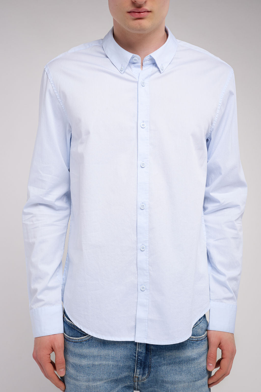 Chemise en twill col italien C-VOLT 2 BLUE SHIRT