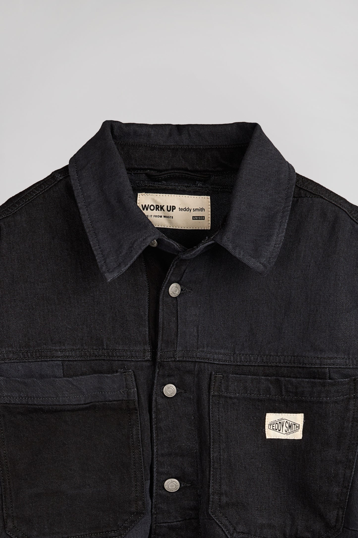 Chemise oversize denim C-CHICAGO ML PA MELANGE NOIR/GRIS