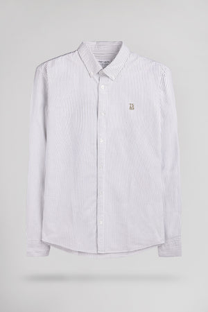 Chemise Oxford col français C-STANLEY ML OLIVE