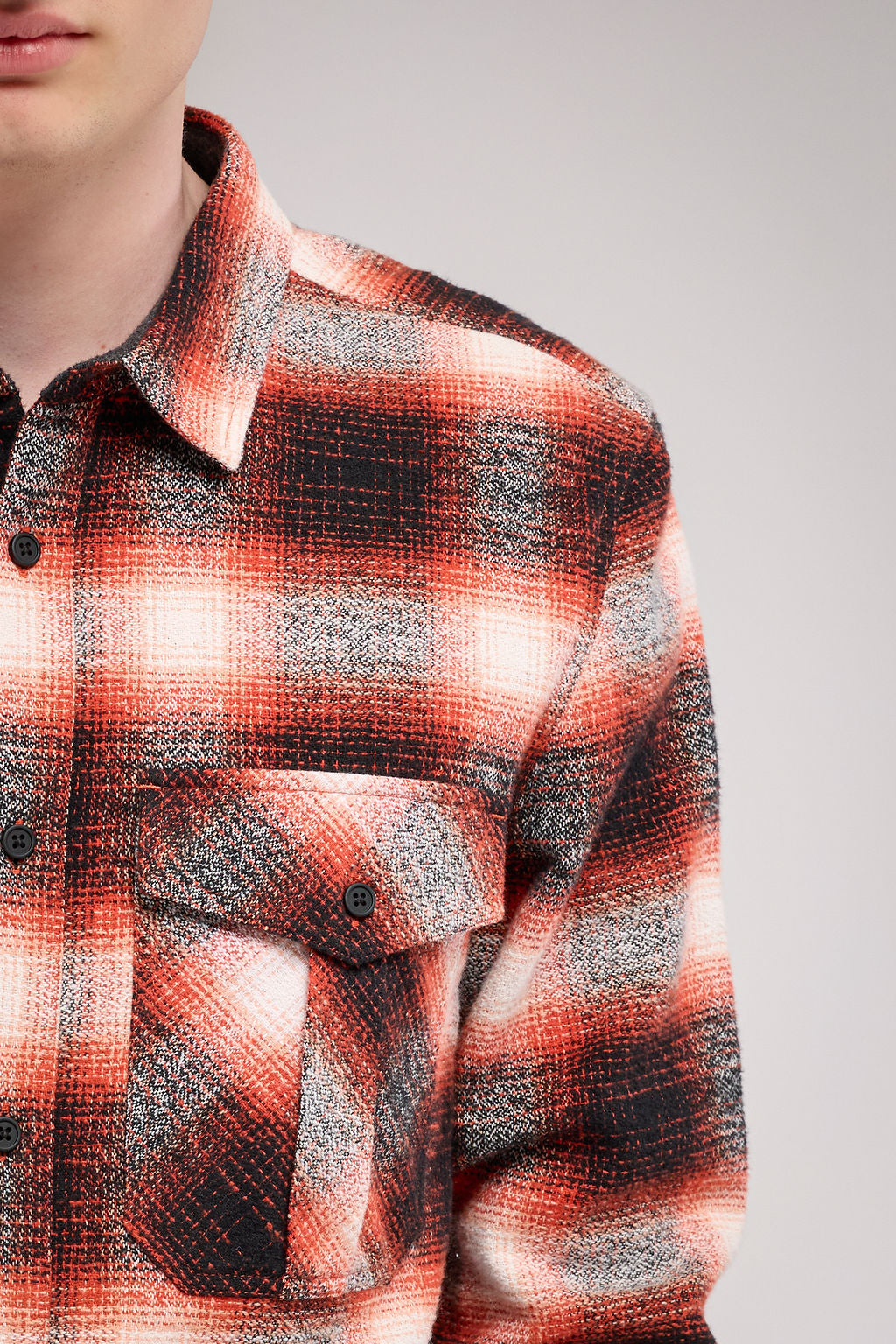 Chemise à carreaux C-PEAK ML DUSK ORANGE