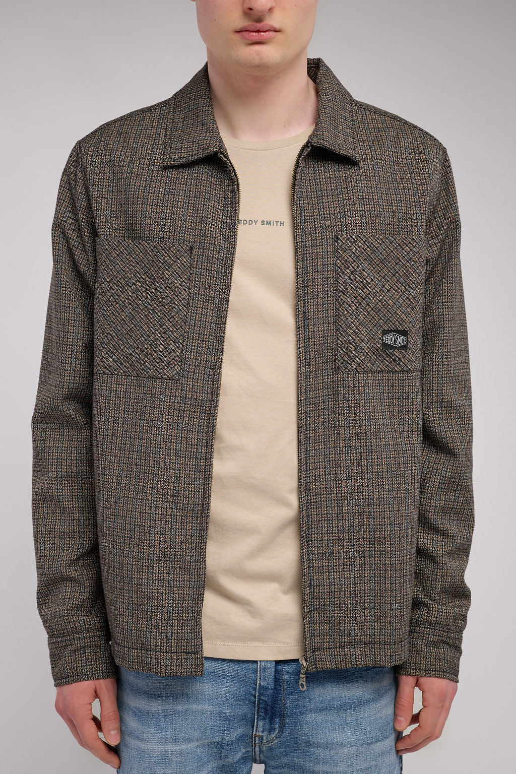 Surchemise col français C-SIMON ML NOISETTE