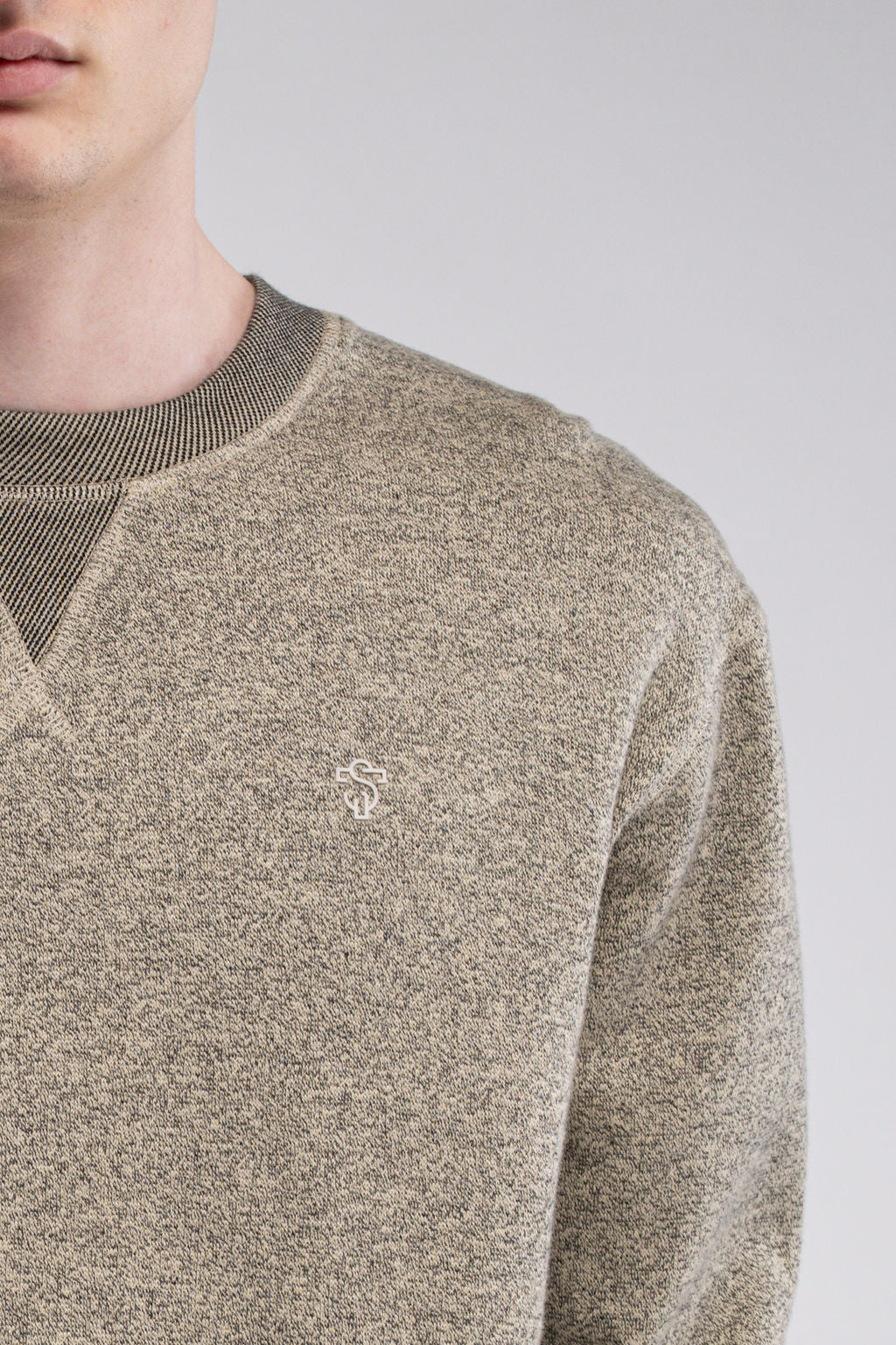 Sweat loose col rond S-YANIS RC BEIGE CHINE
