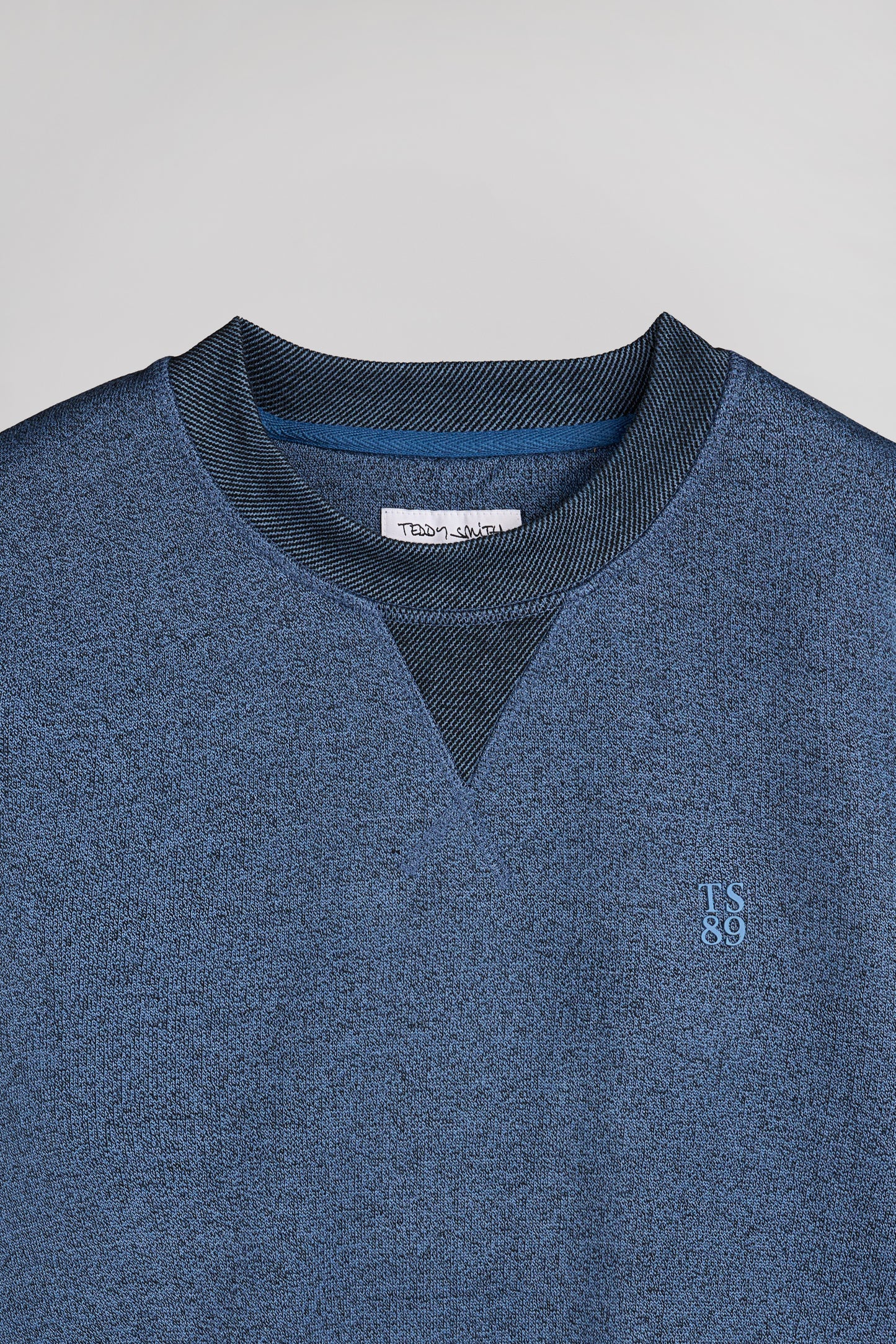 Sweat loose col rond S-YANIS RC FADED INDIGO CHINE