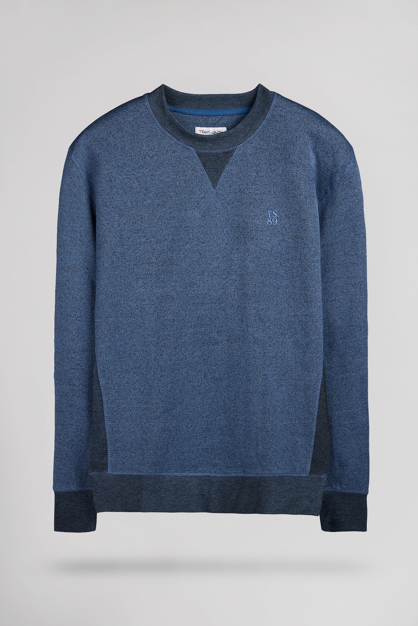 Sweat loose col rond S-YANIS RC FADED INDIGO CHINE