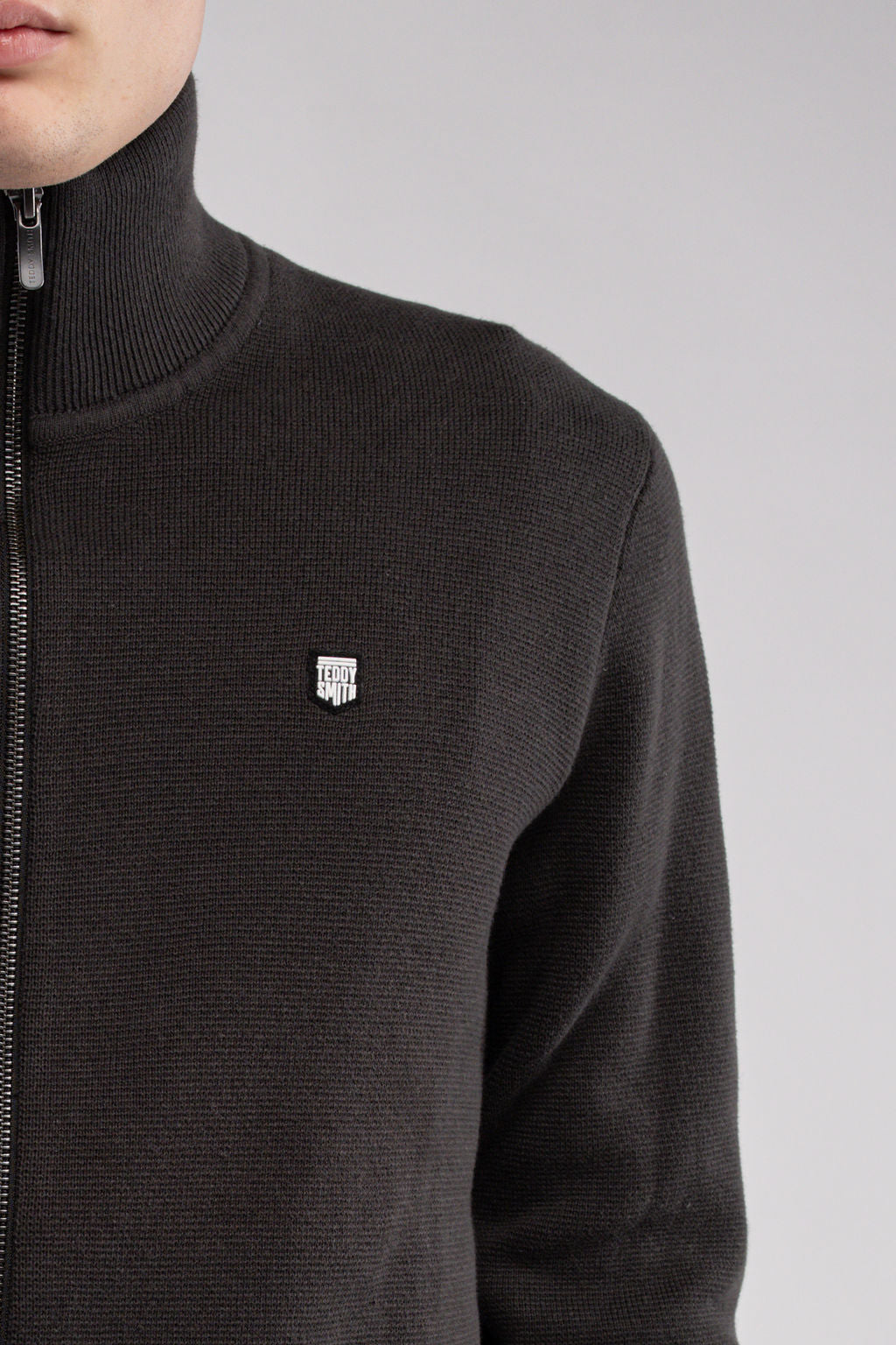 Gilet zippé en maille G-ETTORE KAKI FONCE