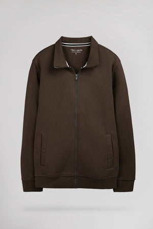 Gilet col montant G-NARKUS ZIP MARRON FONCE
