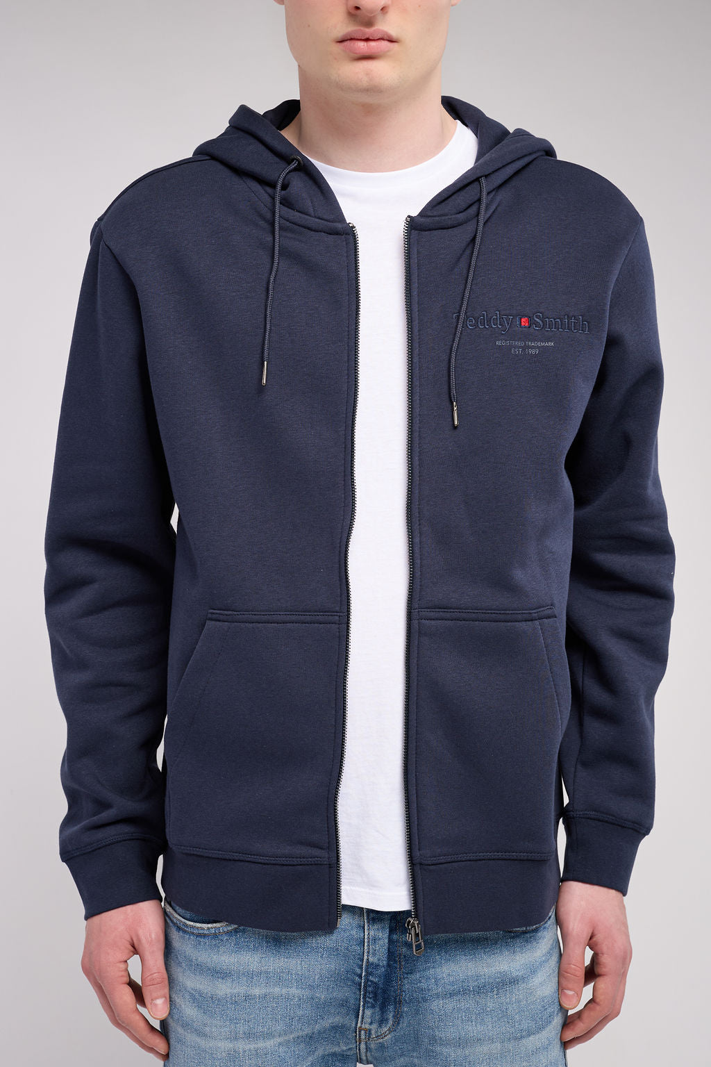 Gilet sherpa zippé à capuche GICLASS JIM HZ TOTAL NAVY