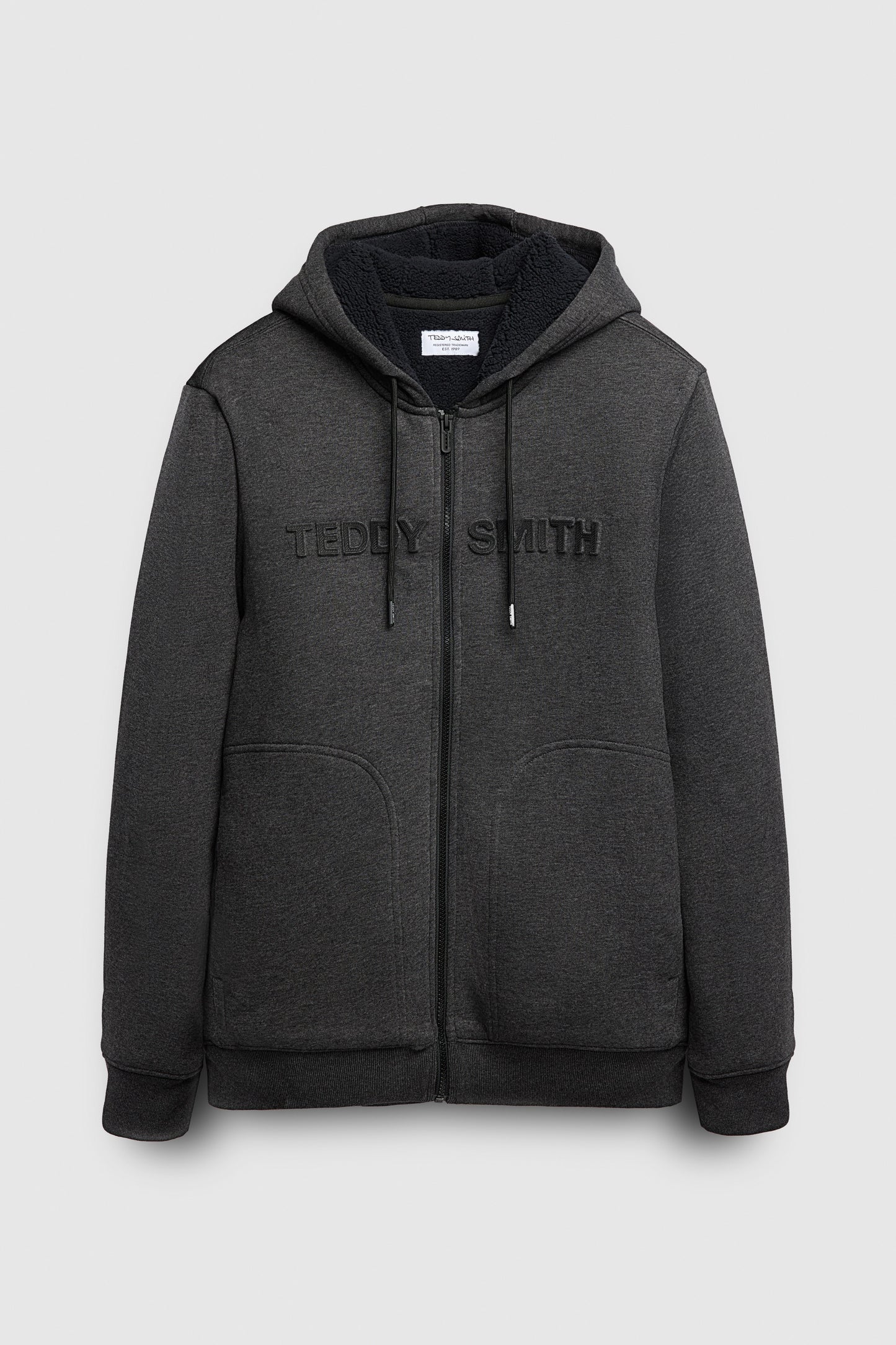 Gilet sweat sherpa zippé à capuche GICLASS NAIL HZ MELANGE BLACK