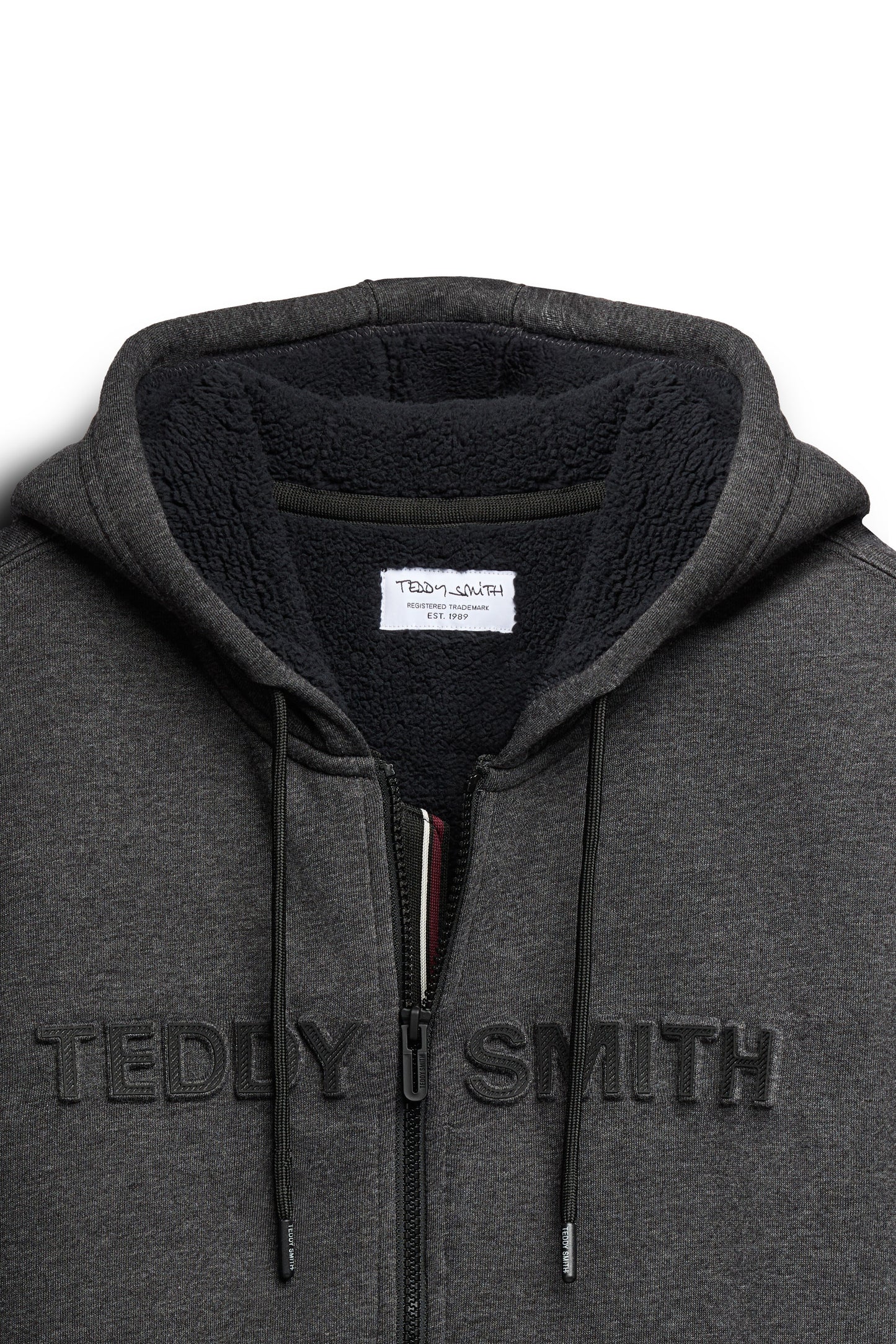 Gilet sweat sherpa zippé à capuche GICLASS NAIL HZ MELANGE BLACK