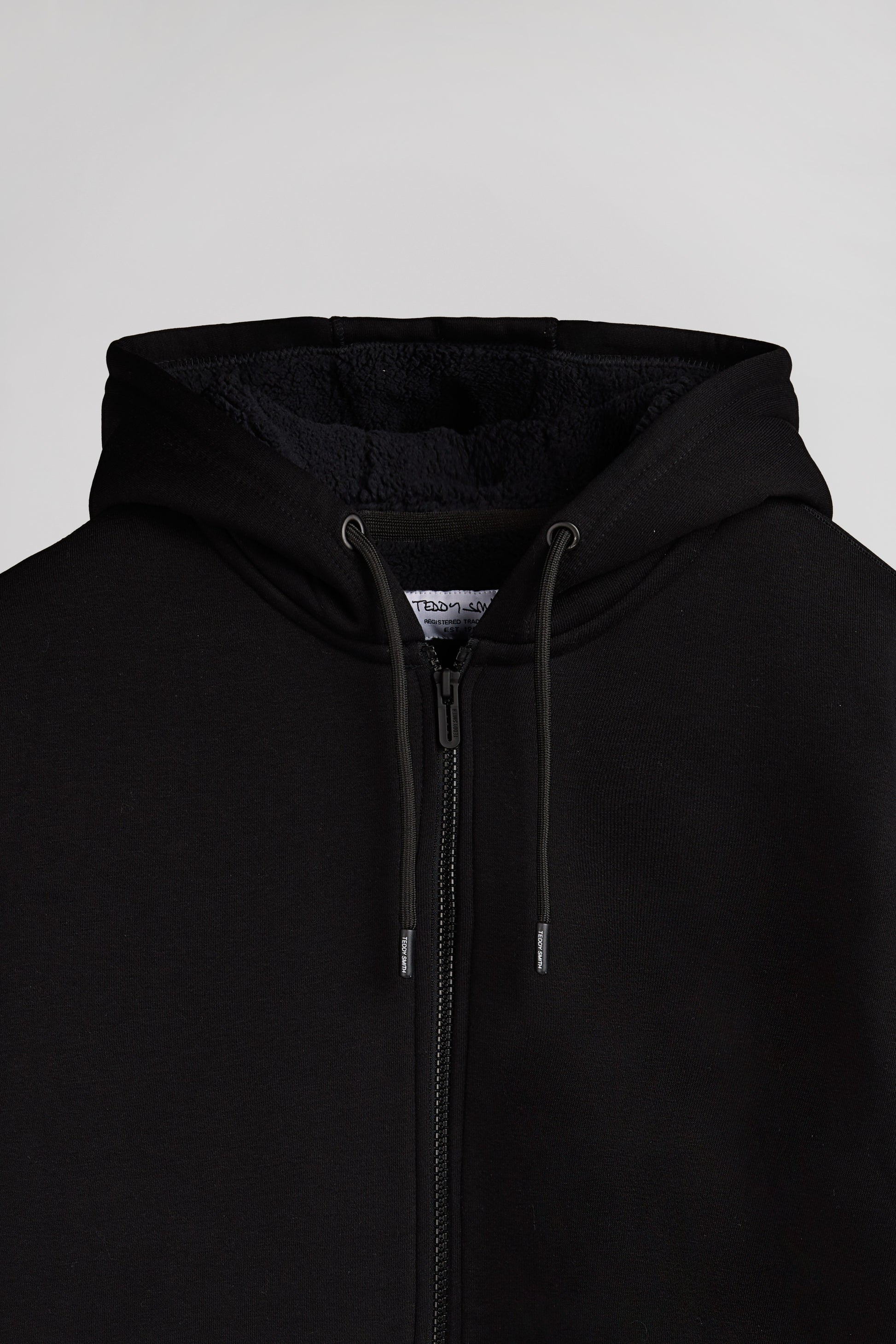 Sweat à capuche zippé loopback en Noir Sweat à capuche zippé loopback en Noir