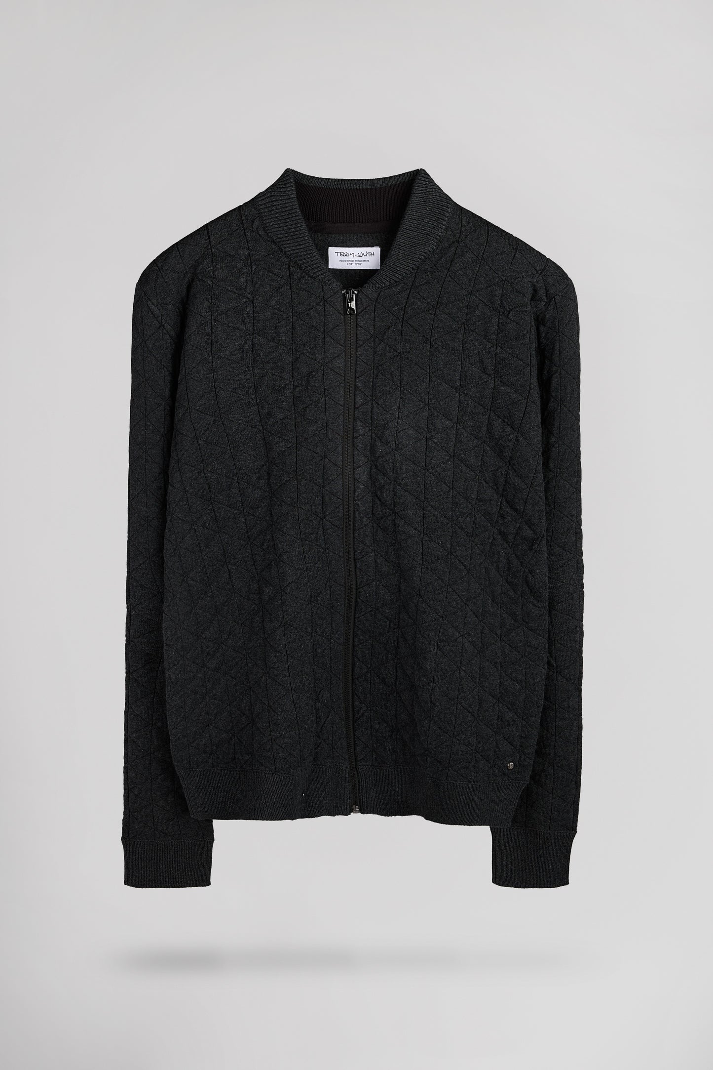 Gilet zippé col bomber G-MALONE MELANGE BLACK