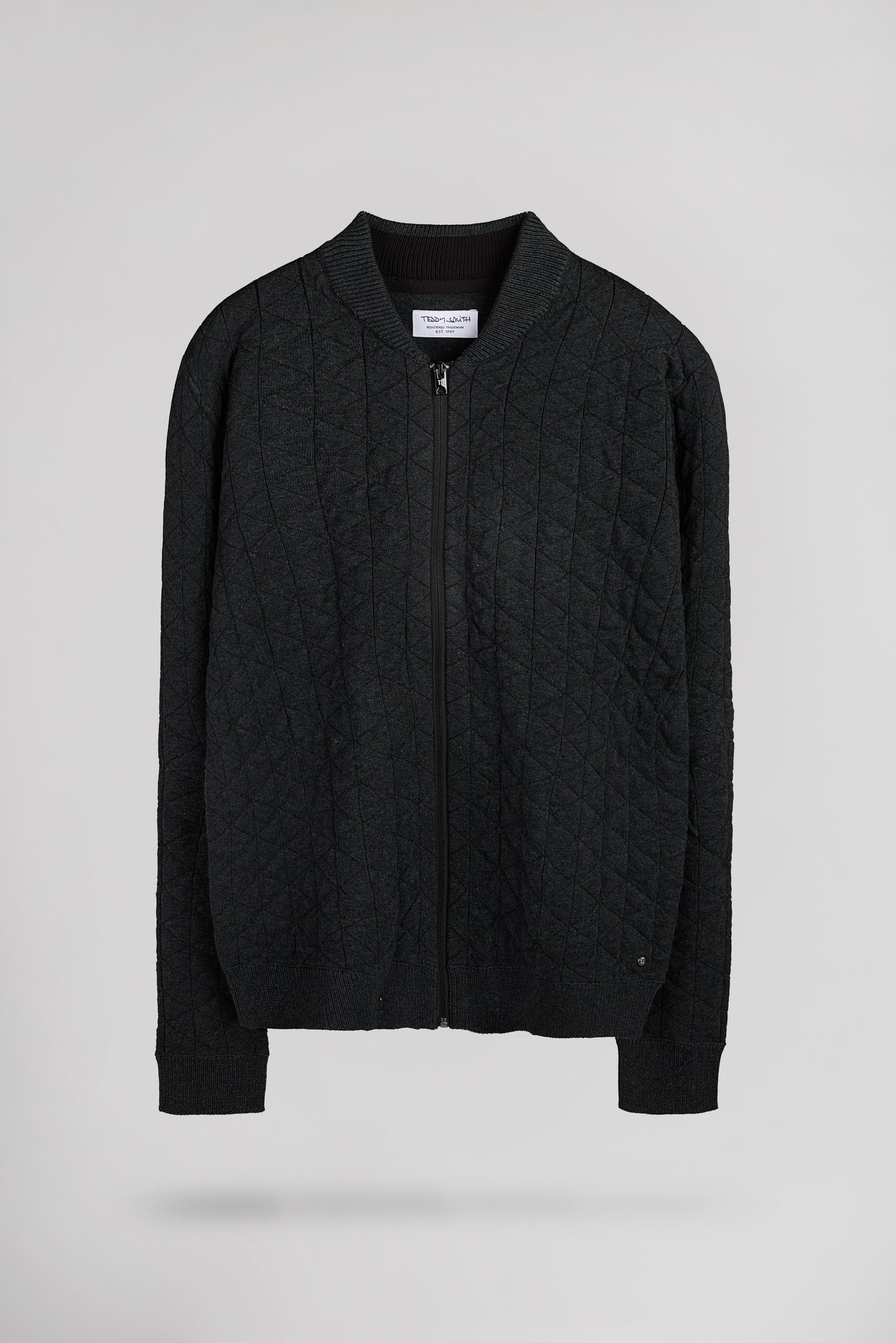 Gilet sweat zippé col bomber G-MALONE MELANGE BLACK