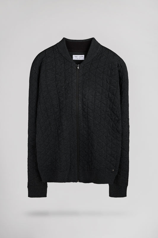 Achat Gilet sweat zippé col bomber G-MALONE MELANGE BLACK