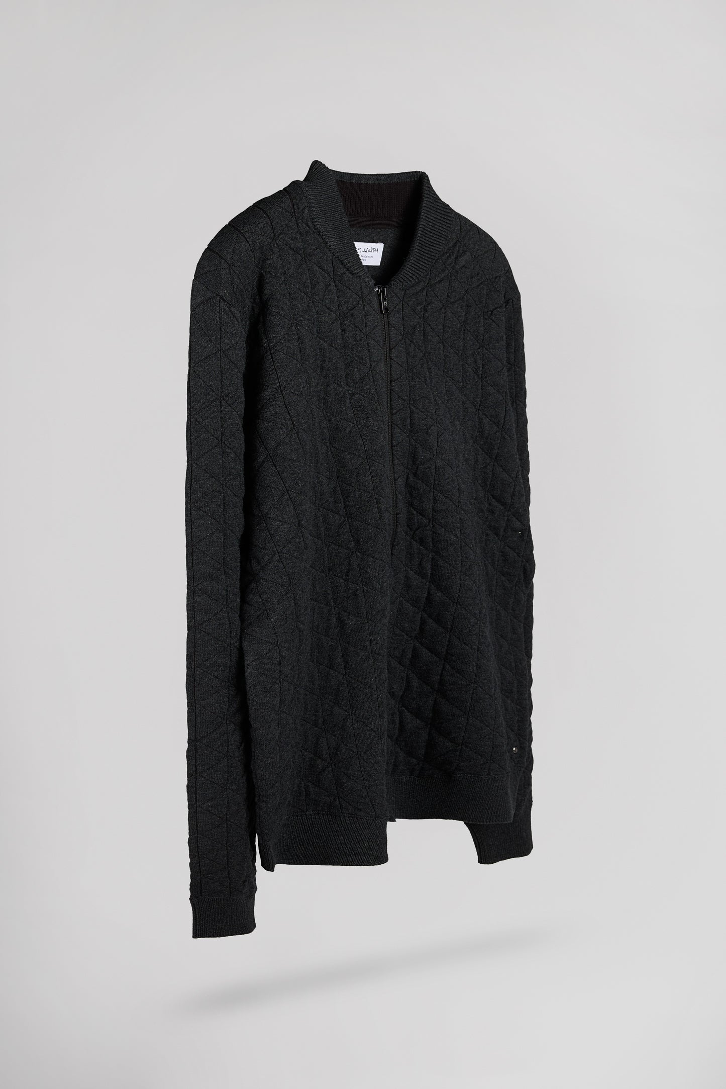 Gilet sweat zippé col bomber G-MALONE MELANGE BLACK