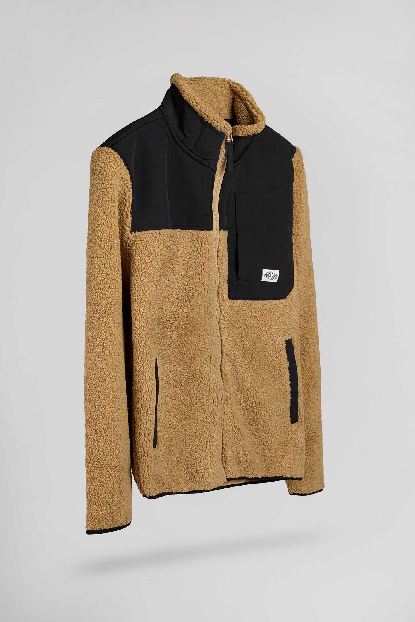 Gilet zippé en sherpa col montant G-RUAN ZIP WORKER BEIGE