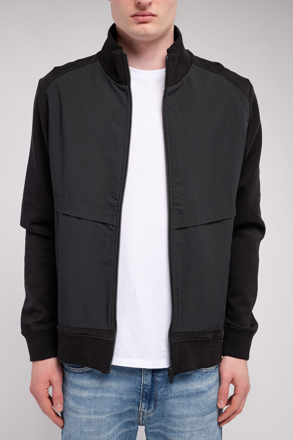 Gilet sweat col montant G-SABIN ZIP NOIR