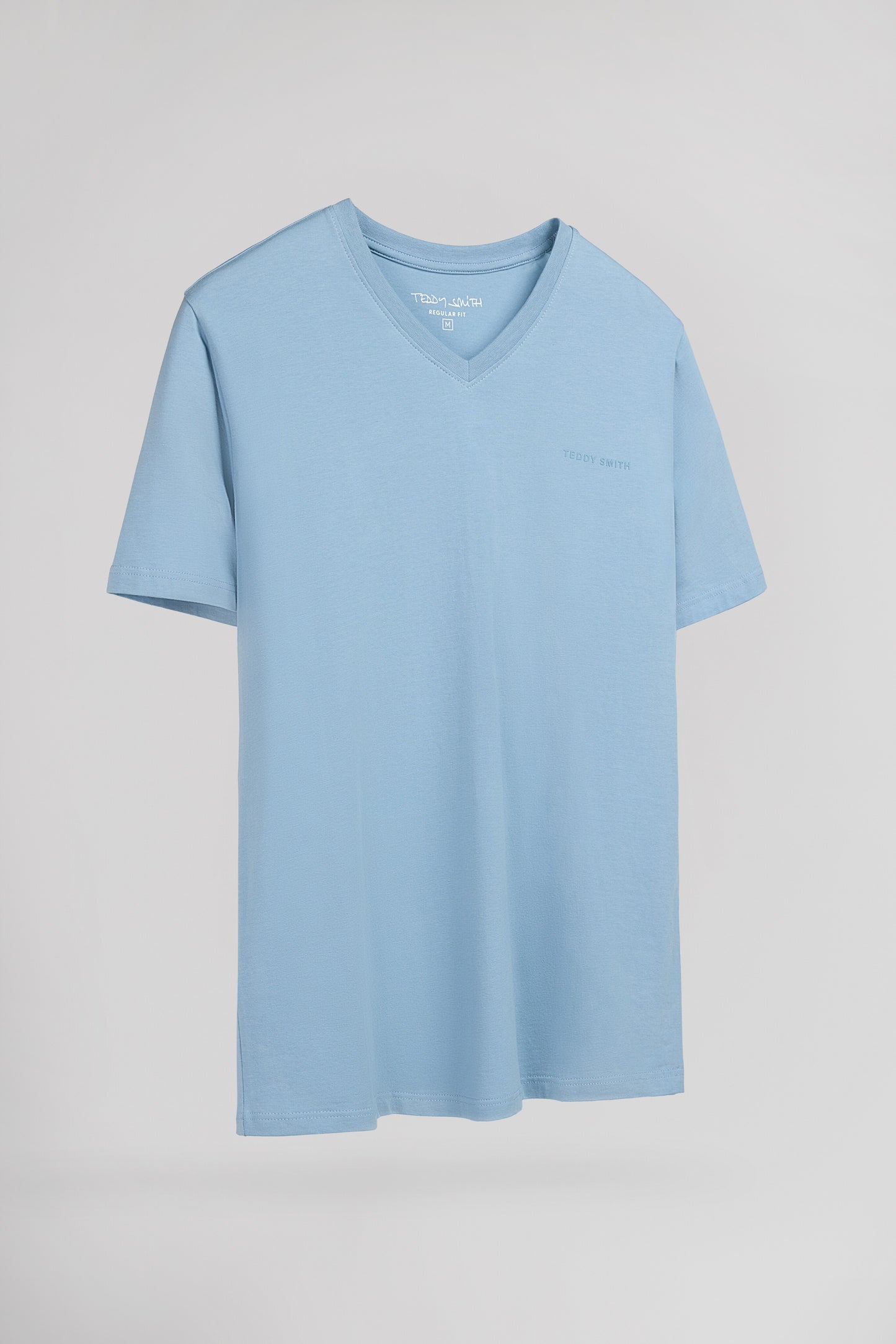 T-shirt col V TAWAX 2 MC BLEU GRIS