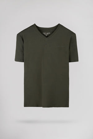 T-shirt col V TAWAX 2 MC DEEP KAKI