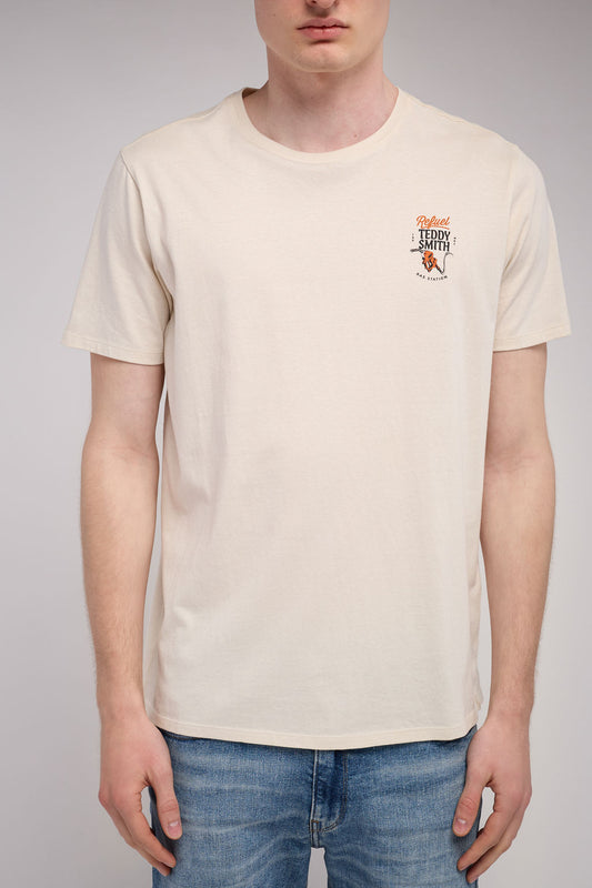Achat T-shirt col rond T-CARSER MC CREAM
