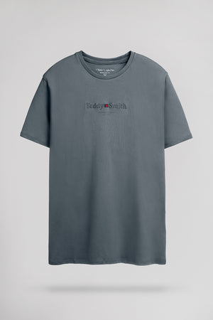 T-shirt col rond T-JIM MC BLEU GRIS