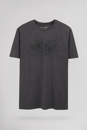 T-shirt col rond T-ARES MC MELANGE BLACK