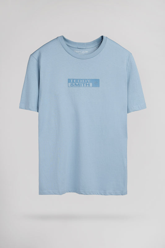 Achat T-shirt col rond T-JOHN MC BLEU GRIS