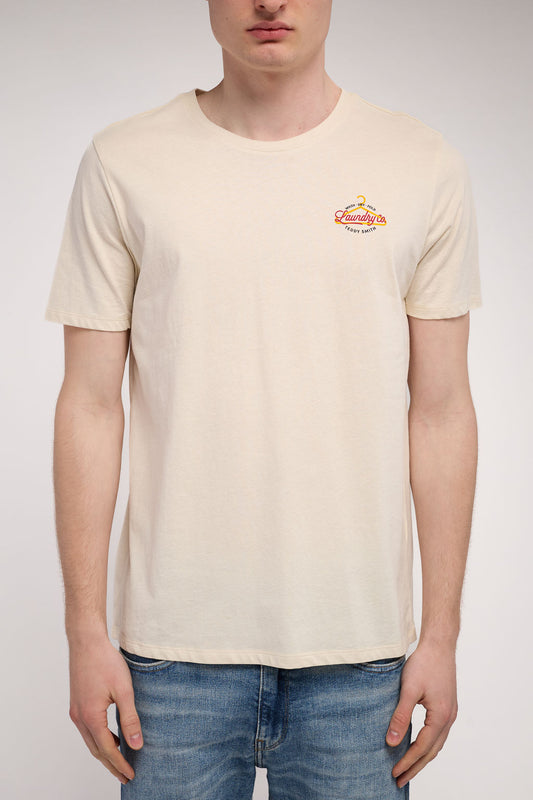 Achat T-shirt col rond T-LAUNDRY MC CREAM