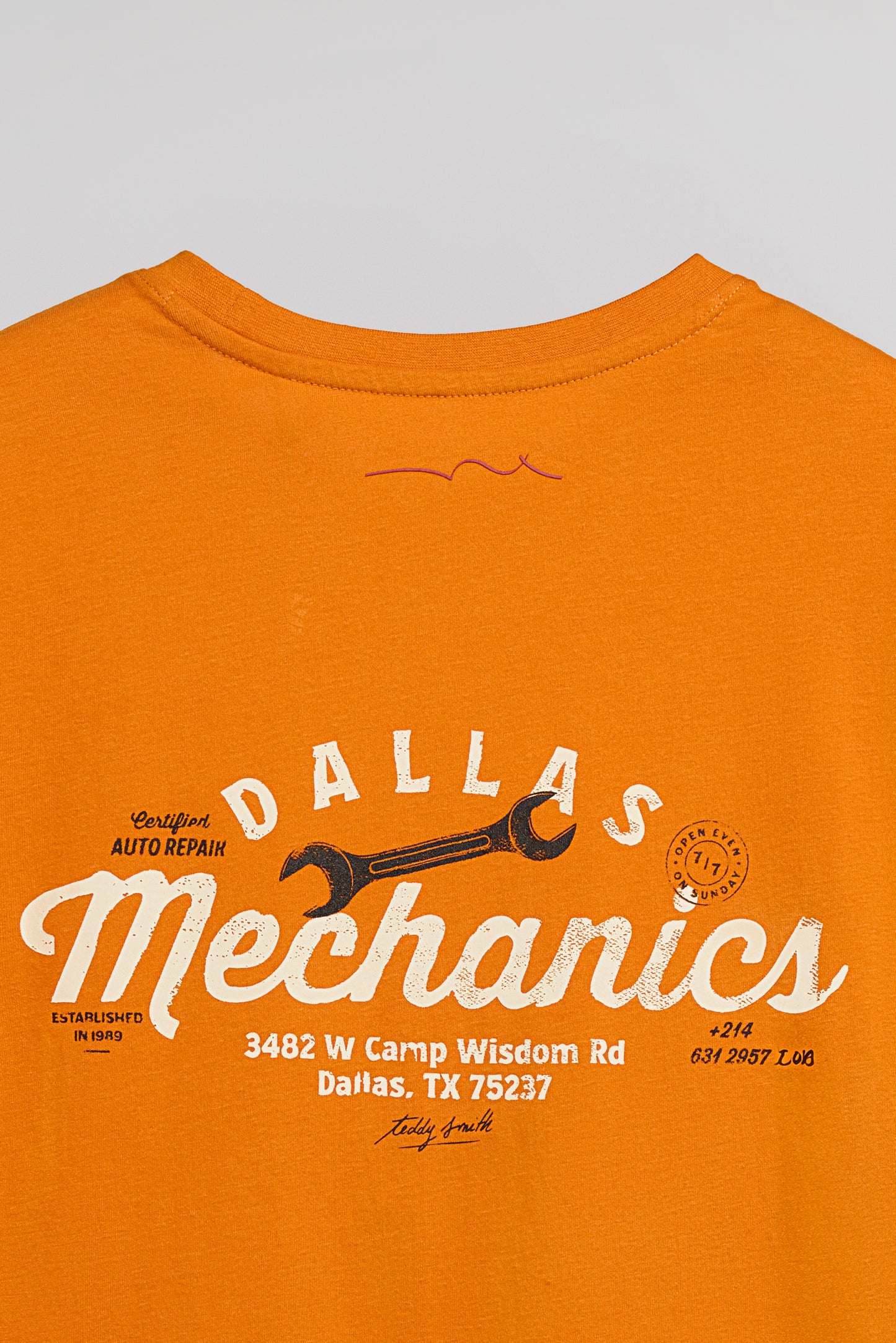 T-shirt col rond T-MECHANICS MC DUSK ORANGE